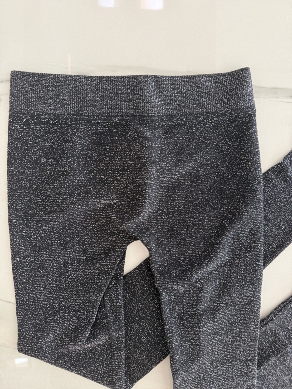 Black Sparkle Stirrup Leggings - Picture 2 of 7